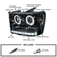 thumbnail image 3 of Spec-D Tuning LED Dual Halo Glossy Black Housing Smoke Lens Projector Headlights Compatible with 2007-2013 GMC Sierra Models 1500/1500HD/2500HD/3500HD, Left + Right Pair Headlamps Assembly, 3 of 5