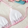 thumbnail image 7 of RYDCOT Women's Gingham Bikini Shorts Set, Halter Boyshort Bikini Two Piece Bathing Suit Shorts Swimsuits for Vacation Pink, 7 of 7
