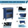 thumbnail image 6 of 5-Drawer Rolling Tool Chest with Detachable Top Tool Box, Metal Tool Cart for Barbershop, Garage, Workshop Metal Drawer Rolling Tool Storage Cabinet, 6 of 7