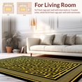thumbnail image 2 of ODIKA 4'x6' Machine Washable Non-Slip Area Rug, Abstract Labyrinth Gold Print High Traffic Rug, Gold, 127394, 2 of 7