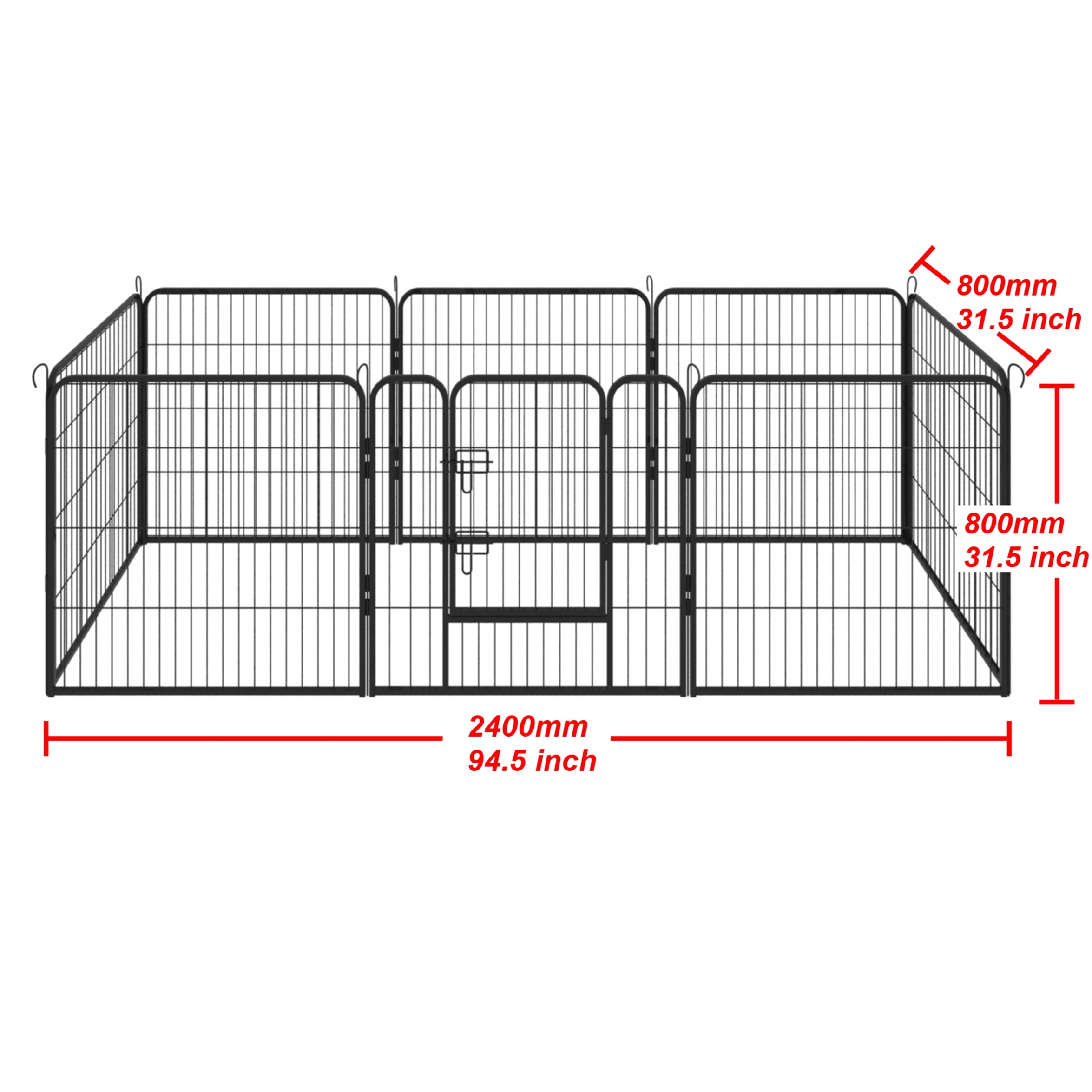 Aukfa Dog Playpen- 8 Panels 31.5" Metal Pet Dog Run Fence for Indoor and Outside Use- Foldable- Portable- Black