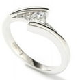 thumbnail image 6 of Oryn Jewelry 14K Stamped White Gold Plated Moissanite Ring - 1.5 Ct Brilliant Round Cut Moissanite Band - Sweeping Bypass Wedding Band - Office to Occasion Jewelry, 6 of 6