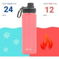 thumbnail image 2 of Drinco Water Bottle Double Wall Vacuum Insulated Stainless Steel, 22oz Coral Paradise, 2 of 5