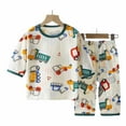 thumbnail image 4 of Ynynloco Toddler Boys Girls Cotton Pajama Set 3/4 Sleeve Button Sleepwear Cute Print Tops and Pant 2 Piece Outfits Soft Cozy Casual Loungewear Set, 4 of 4