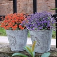 thumbnail image 3 of paquetes de flores artificiales para exteriores, arbustos, plantas resistentes a los rayos UV, vegetación de plástico sintético (púrpura), 3 of 5