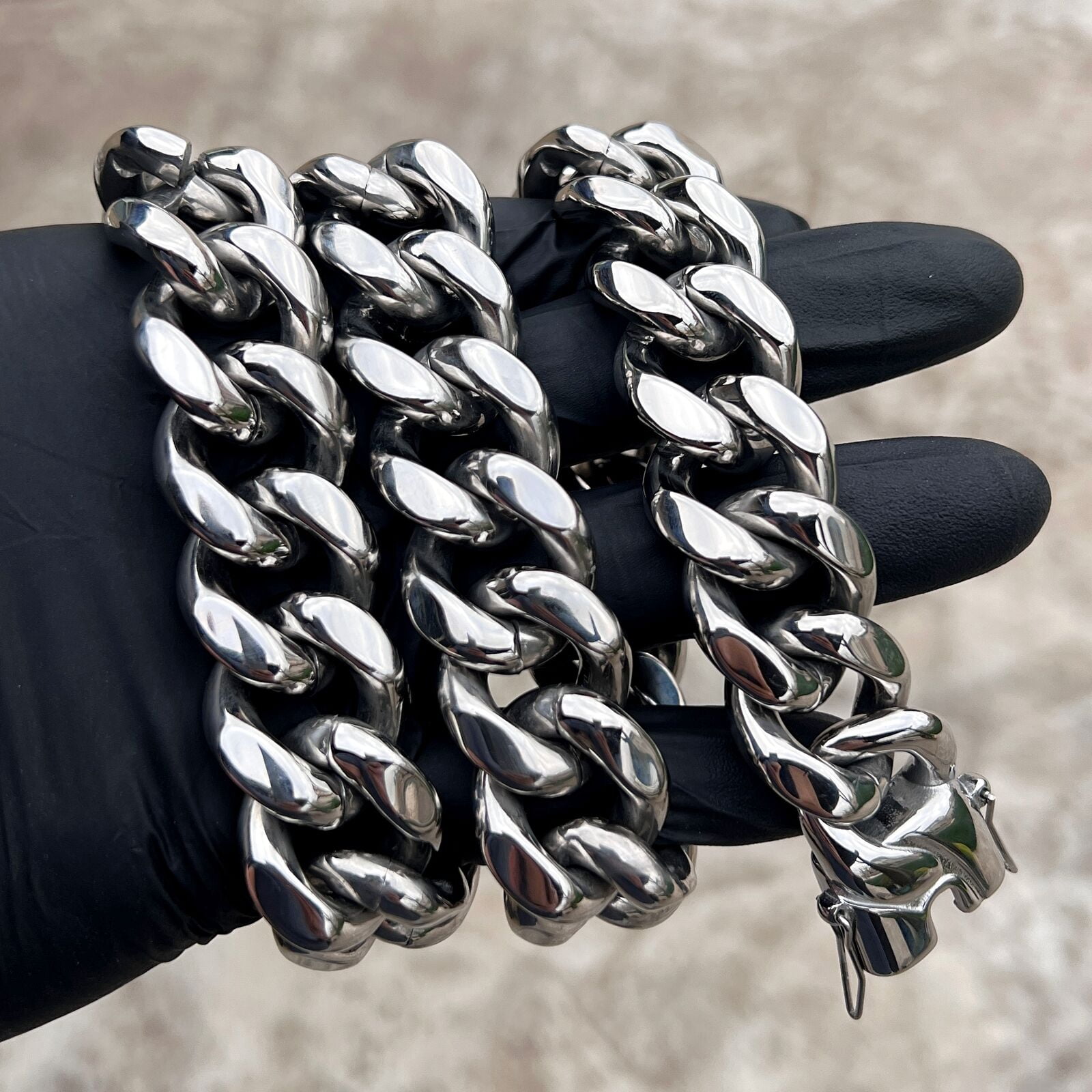 Mens 316L Stainless Steel Miami Cuban Link Chain Heavy Necklace 22MM Thick 24" Inch