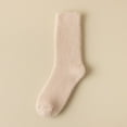 thumbnail image 4 of DHFJKG Fuzzy Crew Socks For Women Fluffly Shaggy Solid Color Warm Indoor Mid Calf Socks Autumn Winter Comfort Stockings, 4 of 4