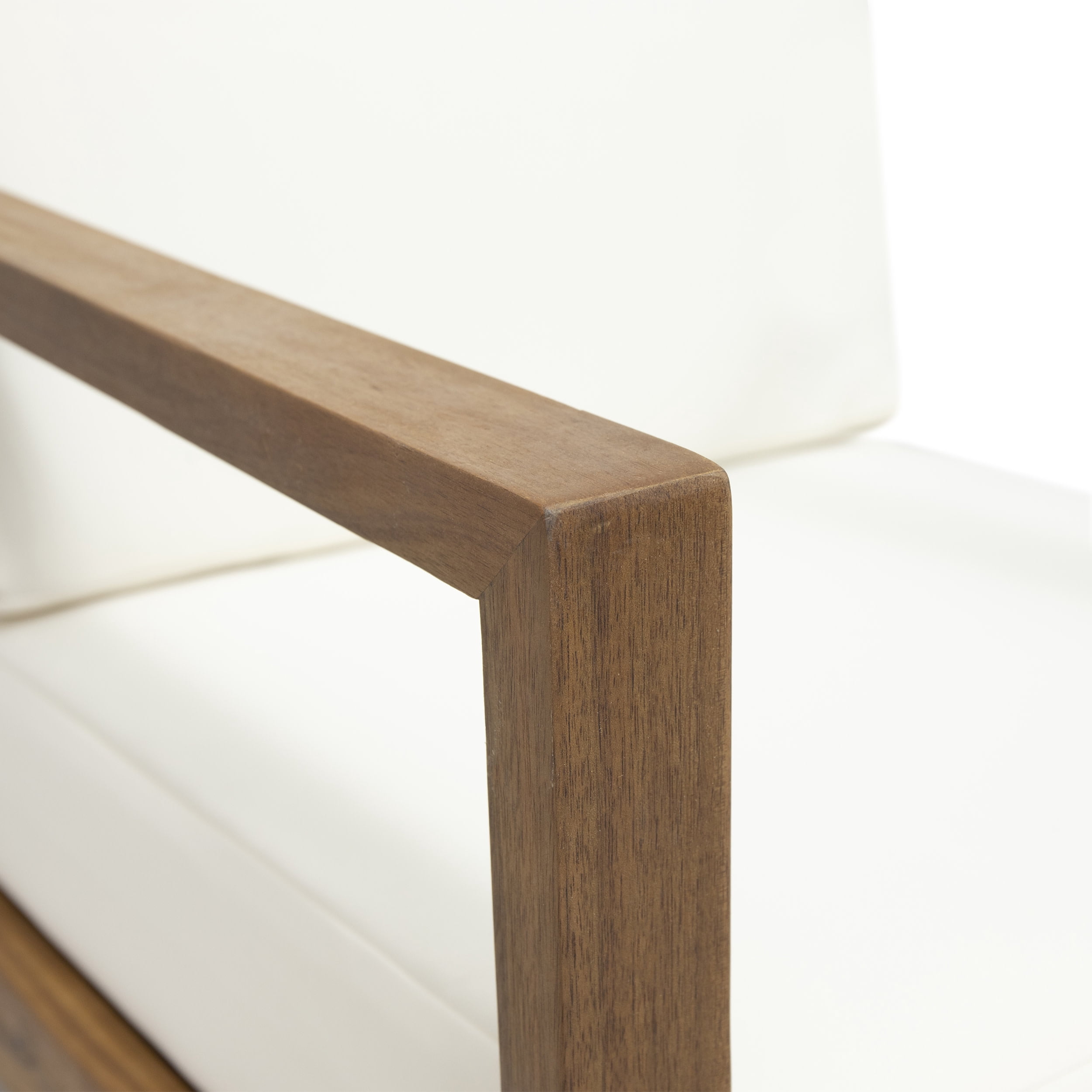 Eclipse Acacia Wood Outdoor Club Chair with Cushion, Teak and Beige