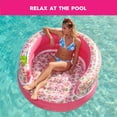 thumbnail image 2 of Silla Flotante Inflable para Piscina ROXY Blanca con Motivo Floral y Respaldo, 2 of 5