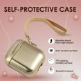 thumbnail image 2 of Insten Case For Airpods 2 & 1, Soft TPU Glitter Plating Carrying Case with Hand Strap, Support Wireless Charging, Full Body Protective Skin Cover for Women Girls Men Boys, Gold, 2 of 9