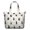 Black Cat and Flower Beige Pattern, variant on Black Cat and Flower Beige Pattern Weekend Tote Bag, Outdoor Travel Carryall with Inner Zip Pocket, Full Length Zipper Gift Ideas for Outdoor Weekend Trips,22 X 12 X 18 Inches
