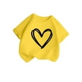 thumbnail image 2 of Tiijoy Kid Girls Round Neck Short Sleeve T-Shirt Heart Print Casual T Shirt, Sizes 1-14, 2 of 4