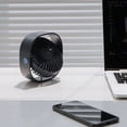 thumbnail image 2 of Mini ventilador eléctrico portátil con 3 velocidades, ventilador potente y súper silencioso, ideal para oficina y dormitorio escolar, azul oscuro, 2 of 4
