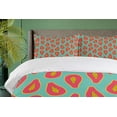 thumbnail image 4 of Ambesonne Fruits Duvet Cover Set, Tropical Papaya Slices Art, 2-Calking, Dark Coral and Seafoam, 4 of 7