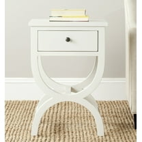 SAFAVIEH Maxine Solid Nightstand with Storage Drawer, Shady White