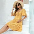 thumbnail image 5 of Maternity Dresses Women's Knotted V Neck Knee Length Wrap Dress, 5 of 5