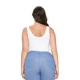 thumbnail image 2 of Women's V-Neck Basic Tank Top Bodysuit, White, Plus Size, 1pc., 2 of 4