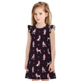 thumbnail image 1 of Fotbe Poodle Dog Vestido de Dormir para Niñas de 3 a 10 Años, Mangas Cortas, Estilo Princesa, Pijama Camisón con Mangas Voladas-Large, 1 of 6