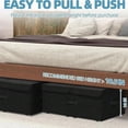 thumbnail image 5 of odorsTT Under Bed Storage Container with Wheels, 2 Pack 10" High Deep Underbed Rolling Box Storage Bins Drawers with Lids for Bedroom, Dorms, Clothes, Shoes, Blankets, No Assemble Required, Black, 5 of 5