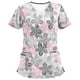 thumbnail image 1 of Blusa médica estampada con bolsillo y manga corta con cuello en V para mujer de PAIWINDs (S), 1 of 4