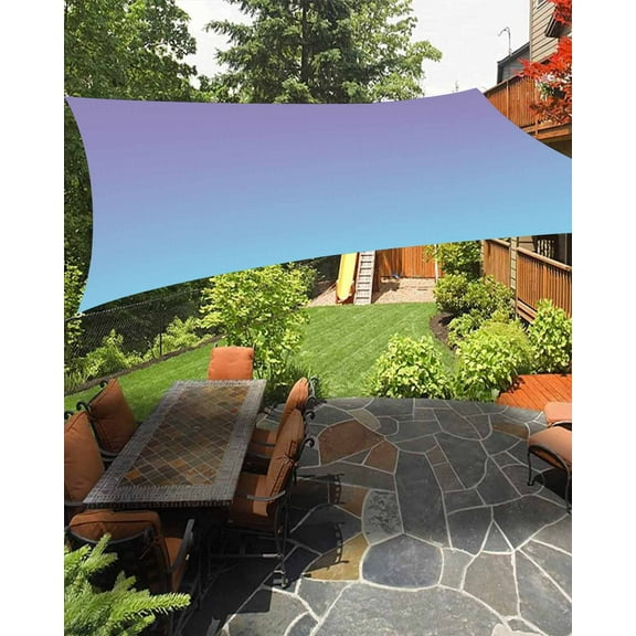 Sun Shade Sail 12x16Ft Purple and Blue Gradient Uv Block Sunshade Canopy Outdoor Shade Cover Rectangle Shade Cloth For Patio Garden Yard Deck Pergola