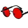thumbnail image 4 of Lunettes de Soleil Rondes Rétro Hommes Femmes Lunettes de Protection Lentille Ronde Noir Rouge, 4 of 4