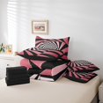 thumbnail image 5 of Erosebridal Abstract Spiral Bed in a Bag Queen Size,3D Geometric Swirls Bed Set,Gradient Pink Black Stripes Bedding Queen Size,Super Cozy Princess Room Decorative Reversible,7pcs, 5 of 6