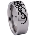 thumbnail image 3 of Tribal Heart Tungsten Carbide Wedding Ring, 3 of 9