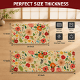 Boho Floral Flax Kitchen Mat Set of 2, Modern Farmhouse Bohemian Runner ...
