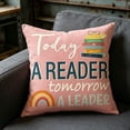 thumbnail image 4 of Reading Corner Decorative Throw Pillow Covers,Letter Print Throw Pillowcase,Fashion Minimalist Design for Study Room,Living Room,Sofa Decor and Reader Book Lover Gifts,17.71x17.71 Inch, 4 of 9