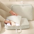 thumbnail image 3 of Guiexla Quilt Storage Compression Bag Zipper Closure with Handle Clothes Storage Basket Closet Organizer Housemoving Package Duvet Cover Bed Sheets Dorm Wardrobe Storage Bag, 3 of 8