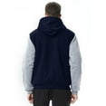 thumbnail image 4 of Capreze Men Fleece Hoodies Full Zip Outwear Solid Color Hooded Sweatshirt Thick Plush Jacket Long Sleeve Sherpa Lined Sweatshirts Coat (W03) Blue 3XL, 4 of 6