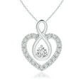 thumbnail image 1 of Angara Natural Diamond Necklace - Diamond Heart Pendant with Infinity Loop in Platinum for Women, 1 of 8