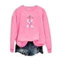 thumbnail image 4 of successthop Breast Cancer Sweatshirts for Women Graphic Oversized Plus Size Crewneck Long Sleeve Sweater Pullover Top XS, 4 of 4