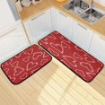 thumbnail image 7 of 2-Piece Kitchen Rugs Set Non-Slip Mats Carpet Floor for Kitchen, Bathroom (19.7"x27.6" & 19.7"x47.2") Candy Cane-shaped Hearts Pattern, 7 of 7