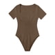 thumbnail image 3 of Body de mujer con cuello cuadrado y canalé - Ropa de yoga sin espalda, material de poliéster, diseño sexy para la playa/vacaciones, tallas S-L (detalles de busto/longitud), 3 of 5