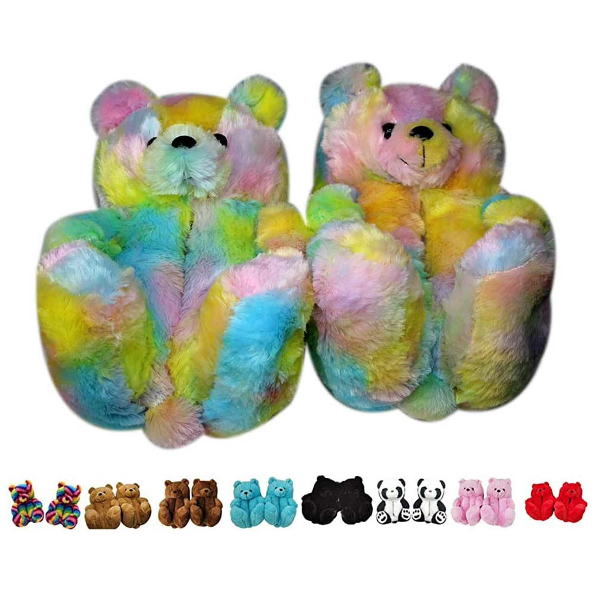 Chaussons en Peluche pour Femmes Ours en Peluche Chaussons d