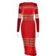 thumbnail image 1 of Sexy Splicing Perspective High Waist Long Sleeve Dress Round Neck Solid Color Black White Red Milk Silk Mesh Fabric, 1 of 4