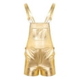 thumbnail image 4 of DPOIS Men Shiny Metallic Bib Overall One Piece Jumpsuits Gold M, 4 of 7