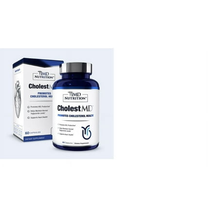 1MD Nutrition CholestMD - Support Healthy HDL & LDL Cholesterol Levels, Boost Heart Health | with Olive Leaf Extract, Bergavit, Niacin, Garlic | 60 Capsules