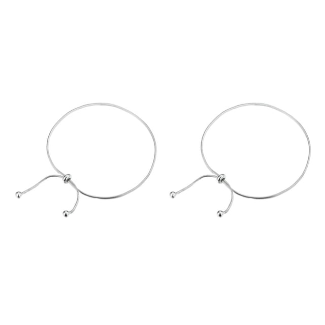 Transemion Sterling Silver Anklet Adjustable Snake Anklet For Gift Gift For Loved Ones 2Set