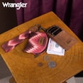 thumbnail image 6 of Wrangler Aztec Keychain Wristlet Wallets for Women Western Dual Pouch Wristlet Credit Card Holder Wallet with Zipper Pocket, Geometric-Dark Pink, 6 of 7