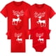 thumbnail image 1 of Conjuntos de ropa a juego para la familia, madre, padre, hija, hijo, niños, ropa de manga corta con ciervos navideños, camiseta, 1 of 5