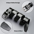 thumbnail image 3 of Ogusmenut Black Belt for Men Hollow Metal Buckle Classic Work Business Dress Men Belts, 3 of 6