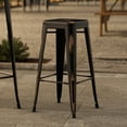 thumbnail image 4 of 30'' High Backless Distressed Copper Metal Restaurant Barstool For Indoor or Outdoor Use, 4 of 5