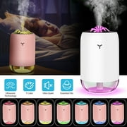 Portable Mini Humidifier, TSV 260ml Small Cool Mist Humidifiers, USB Desktop Humidifier for Plants, Office, Car, Baby Room with Auto Shut Off & 7 Colors Night Light-Super Quiet