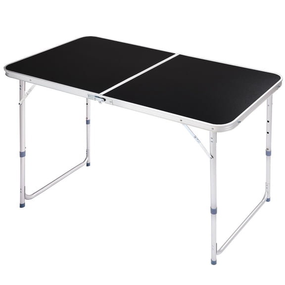4 Foot Aluminum Folding Table, Lightweight Portable Indoor Outdoor Camping Picnic Table for Party, BBQ, Tailgating, Craft Fair - Easy Carry & Storage