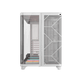 thumbnail image 2 of Corsair AIR 5400 LX-R RGB iCUE LINK Triple Chamber Mid-Tower PC Case-White with 3x iCUE LINK LX-R RGB 120mm reverse-rotor fans and System Hub Pre-Installed, BTF Back Plug Motherboard Design, 2 of 12