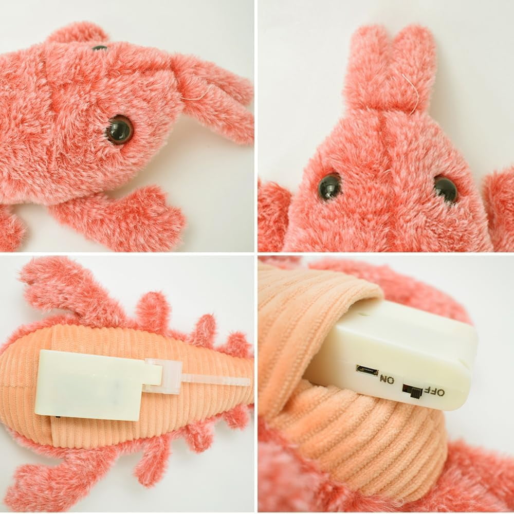 Interactive Dog Toy, 2026 Upgrade Plush Dog Toys for Small Dogs Calming, Small Simulation Lobster Floppy Funny Moving Sturdy Pet Puppy Chew Toy for Chewing Teething
