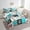 Cyan, variant on Erosebridal Kawaii Dog Bedding Twin Size, Pet Lover Bedding Sets Twin Size, Patchwork Flower Decor, 7-Piece